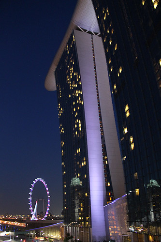Marina Sands hotel and Singapore Flyer