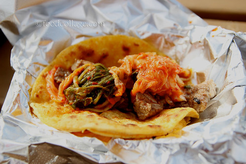 Korean BBQ Beef Taco with Kimchi at Pgh Taco Truck