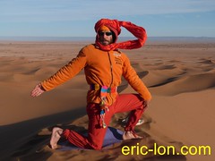 Yoga on dunes of Morocco Maroc