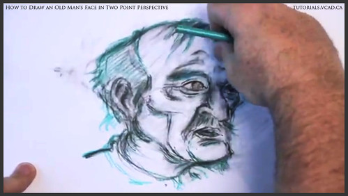 learn how to draw an old man's face in two point perspective 035