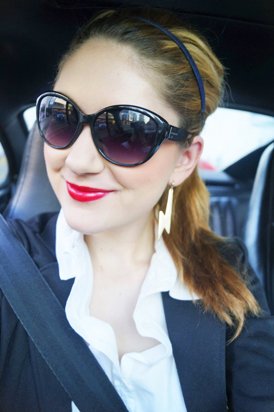 Sunglasses and Red lips