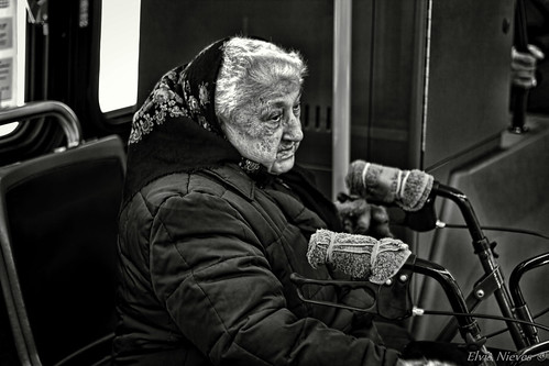 Old lady on the bus by Elvis Nieves Photography