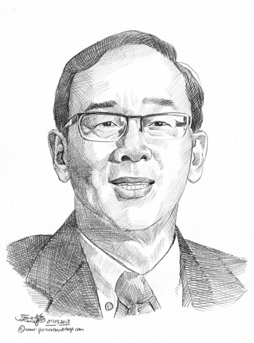 Pencil portrait for Chinese Swimming Club Peter Liew - 12