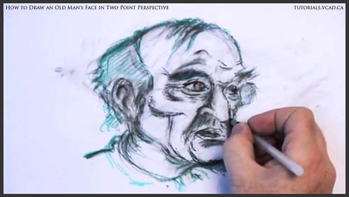 learn how to draw an old man's face in two point perspective 038