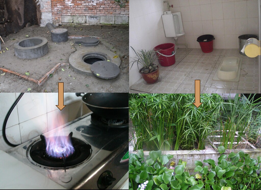 廚餘經沼氣池產生瓦斯，排泄物經旱廁成為堆肥。(高清蓉提供)