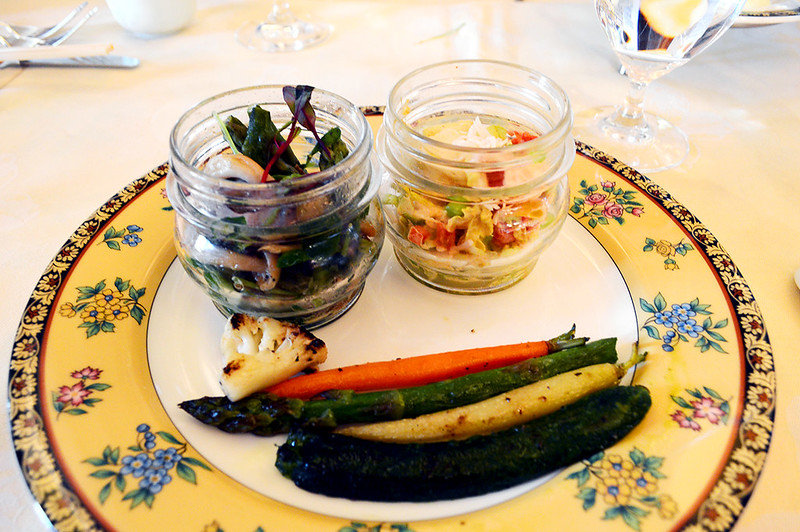 Thai Beef Salad, Lobster Louie and roasted veggies