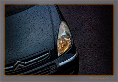 Un cotxe negre sota una pluja fosca (Black car beneath dark rain)
