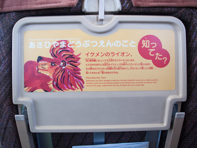 The seat of JR Asahiyama Zoo train
