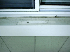 dusty window ledge