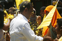 President Nasheed at Laamu Atoll for launch of MDP guest house policy