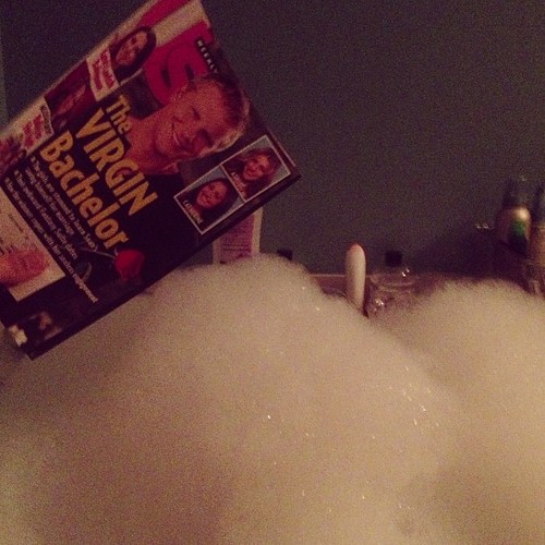 Reading about the virgin bachelor and oops...too much bubbles. #virginbachelor