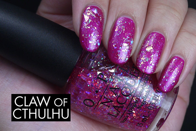 OPI I Lily Love You Swatch (over Flashbulb Fuchsia)