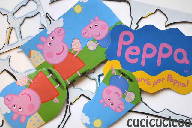 scrap of magnets to be glued onto the backs of peppa pig paper pieces
