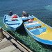 Boats docked at the pier West End Village, Honduras