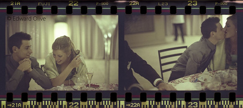 35mm film strip of young couple in wedding shots 22 & 23 - Edward Olive photographer fotógrafo photographe Fotograf by Edward Olive Actor Photographer Fotografo Madrid