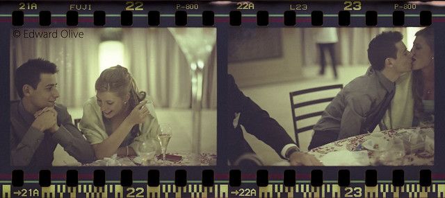 35mm film strip of young couple in wedding shots 22 & 23 - Edward Olive photographer fotógrafo photographe Fotograf