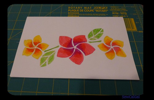card with plumeria flower
