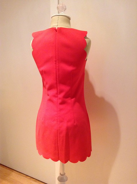 J.Crew scalloped dress, 00P in bright poppy
