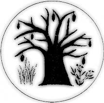帕帕提阿植物園標誌，中間為猢猻樹