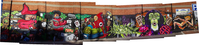 Panorama of best Adelaide street art wall
