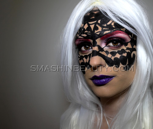 Mardi Gras Lace Mask 2 Face Painting Makeup Tutorial Halloween 2013