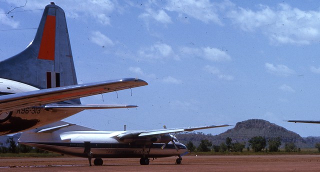 1963-03-17 - The tail of RAAF Convair aircraft A96-313 (The back-up aircraft for the 1963 Royal Tour to Kununurra)