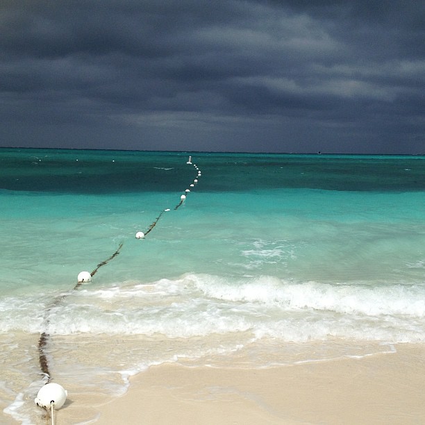 Stormy beach in Turks and Caicos