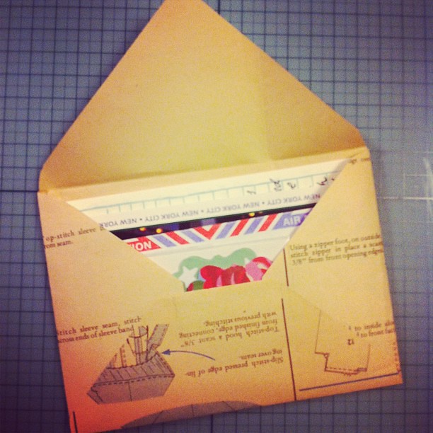 Envelope made of vintage paper