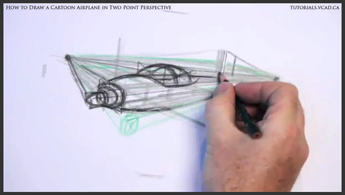 learn how to draw a cartoon airplane in two point perspective 018