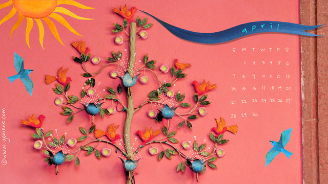 April desktop calendar 2013 blog