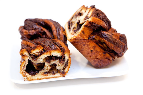 Breads Bakery chocolate babka, halved