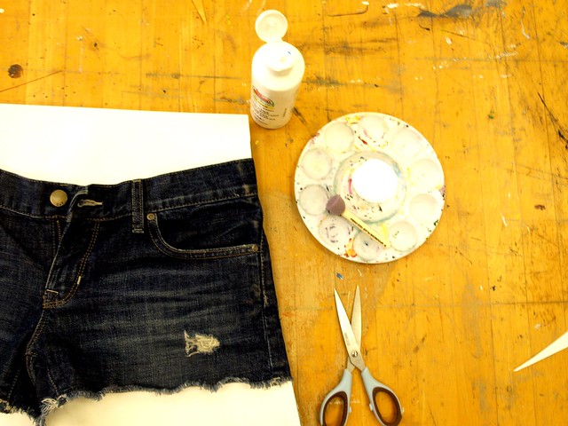 DIY polkadot jean shorts