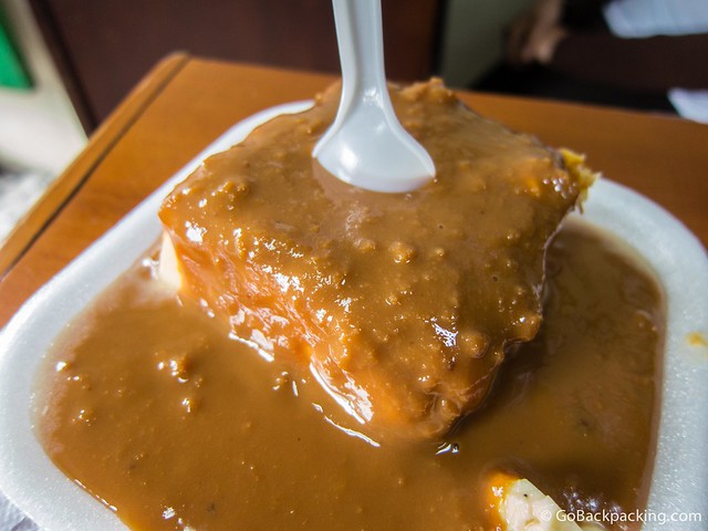A flan-like custard drenched in arequipe (caramel sauce)
