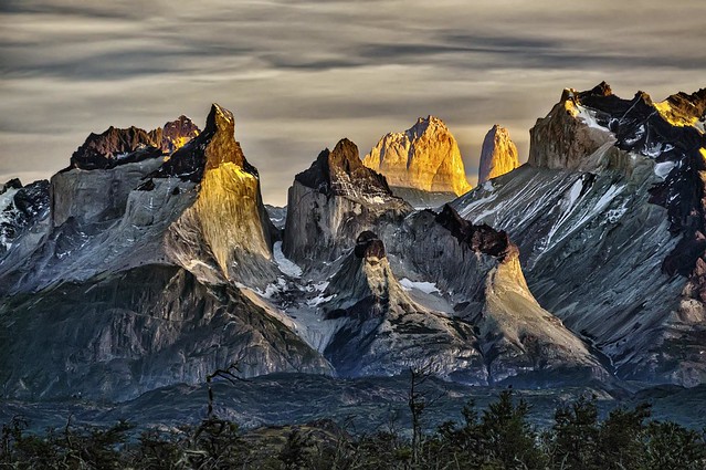 First light on Cuernos del Paine