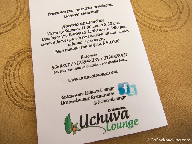Uchuva Lounge information