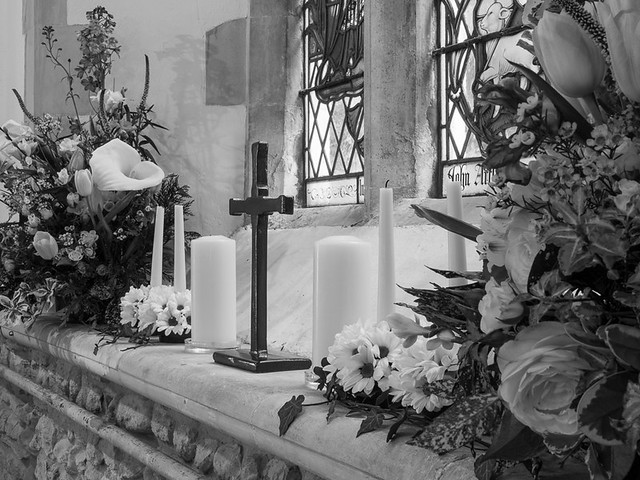 Fishbourne Church at Easter - in mono