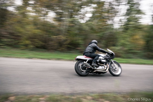 La Harley-Davidson Sportster d'Eric, un cafe-racer pur et dur.