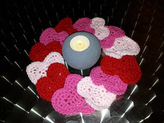 crochet heart wreath