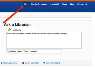 The 'Find' button is in the top-most navigation menu on the UGL homepage.