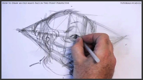 learn how to draw an old man's face in two point perspective 015
