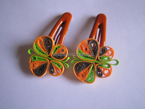 Handmade Jewelry - Paper Quilling Butterfly Clips (1) by fah2305