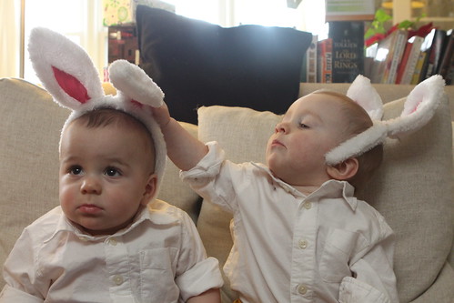 Elliott and Martin with Bunny Ears