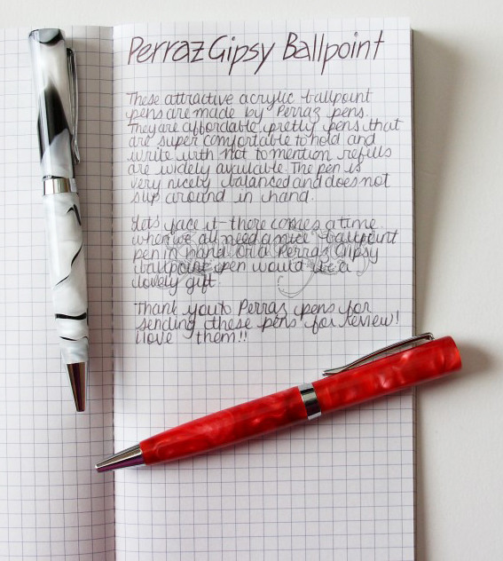 Perraz Gipsy Ballpoint Pens & Banditapple Writing Sample