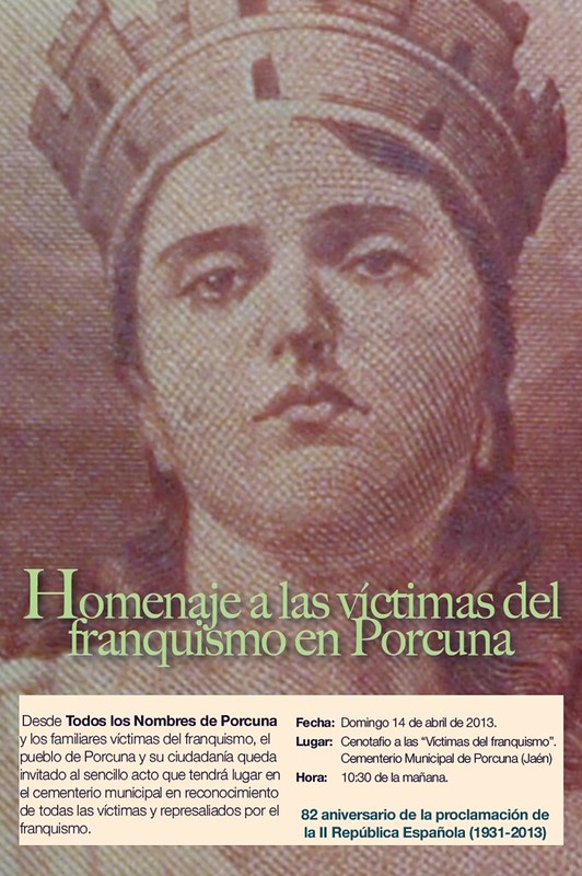 Homenaje a las Víctimas del Franquismo, Porcuna, 2013