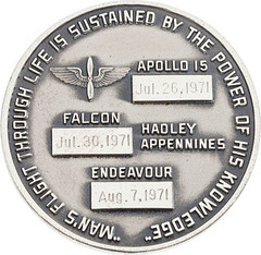 Lot 40086 Apollo 15 medal reverse