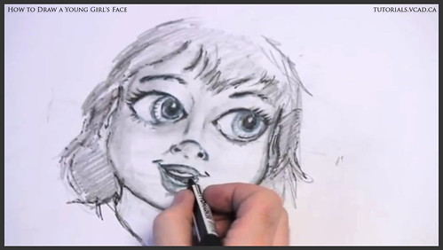 learn how to draw a young girls face 023