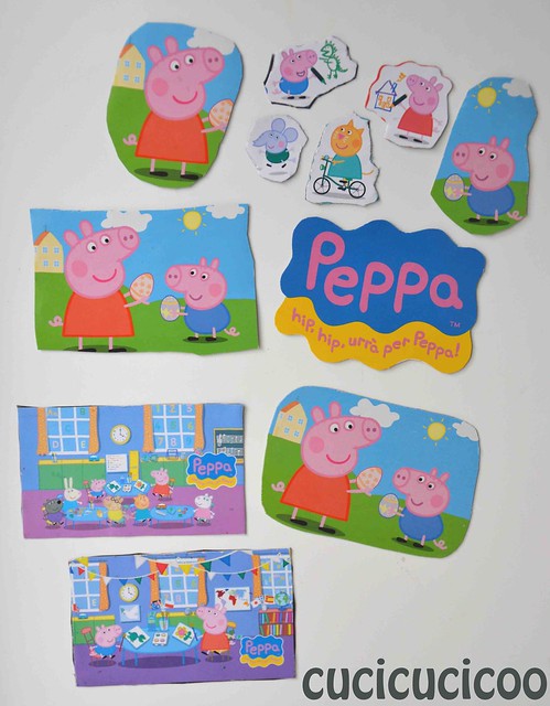 peppa pig upycled homemade magnets