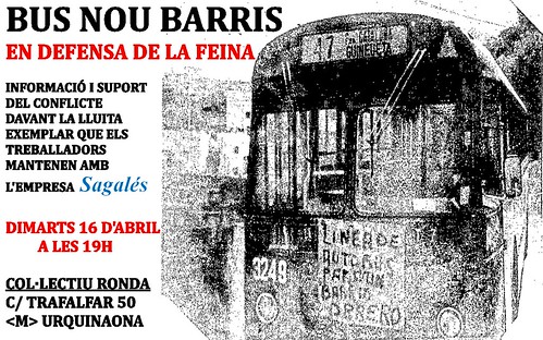 Conflicte laboral a l'empresa Bus Nou Barris(Sagalés) , a Barcelona