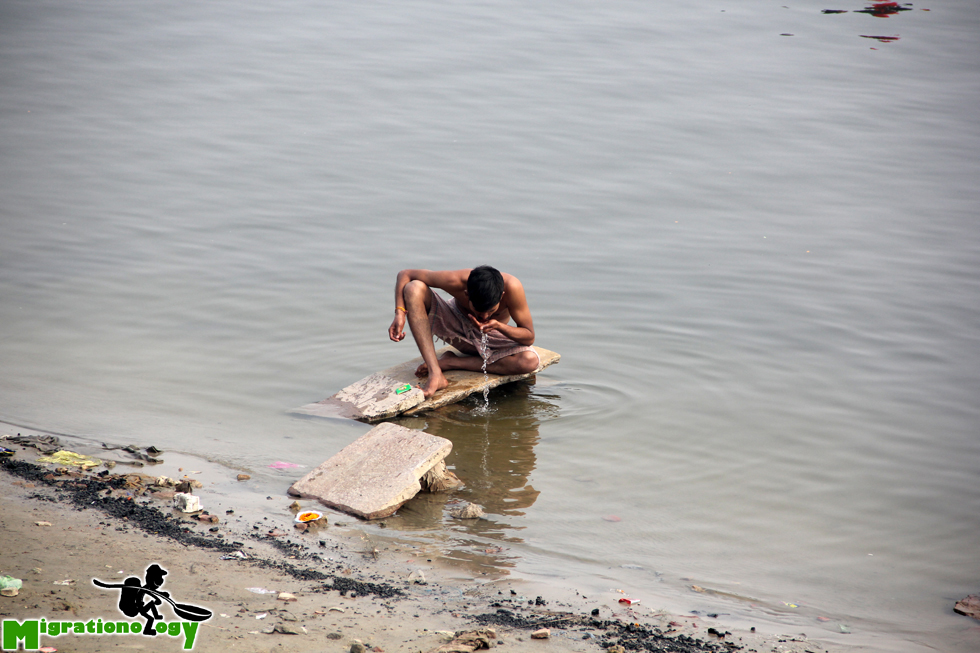 Drinking from the Ganges River