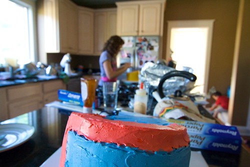 Spiderman Cake Assembly